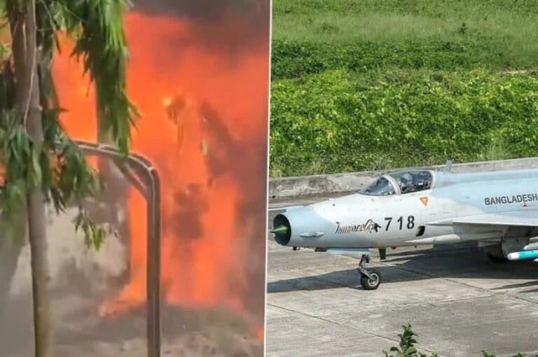 Bangladesh air force training jet crashes into school in Dhaka; at least 20 killed